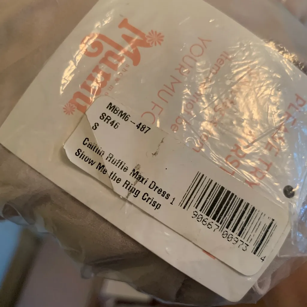 Show Me Your Mumu Caitlin Ruffle Maxi Dress Small Off White NWT - Image 3