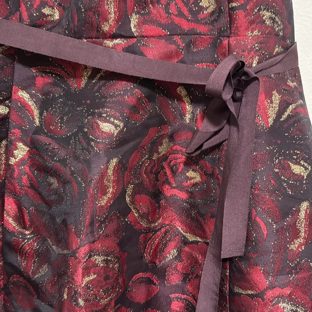 Motherhood Maternity NWT floral shimmer dress woman pregnant size Large Red - Image 4