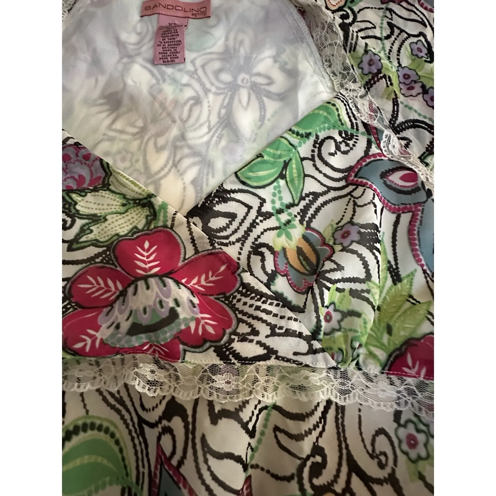 Y2K Vintage Babydoll Top Fairy Whimsy‎ Lace Floral Flutter Sleeve 10P Womens - Image 7