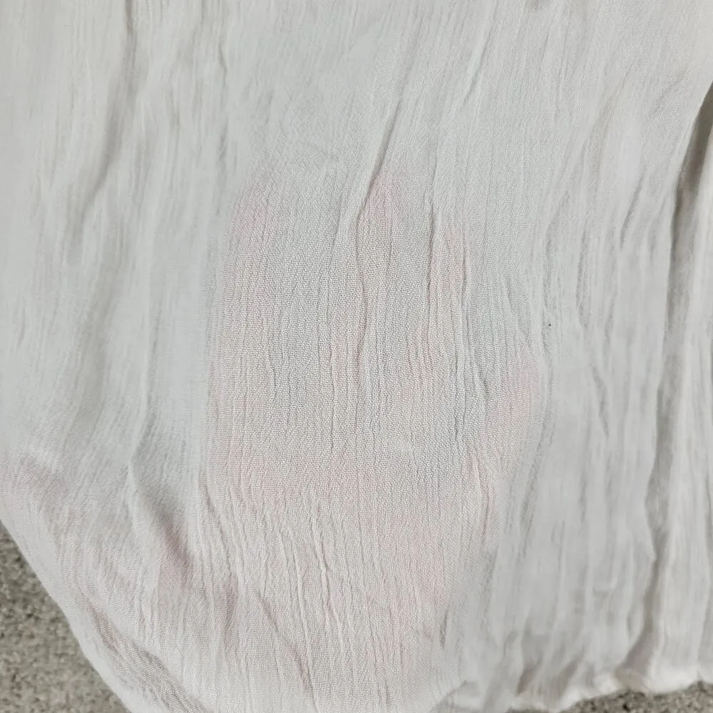 Roxy Flowy Top Womens S White Sleeveless Laced Ties Summer Beachy Babydoll - Image 9