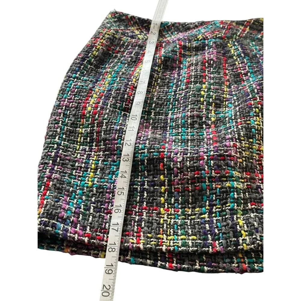 Ann Taylor Womens Boucle Tweed Skirt Shimmer Sz 6 Rainbow Academia Office Siren - Image 5