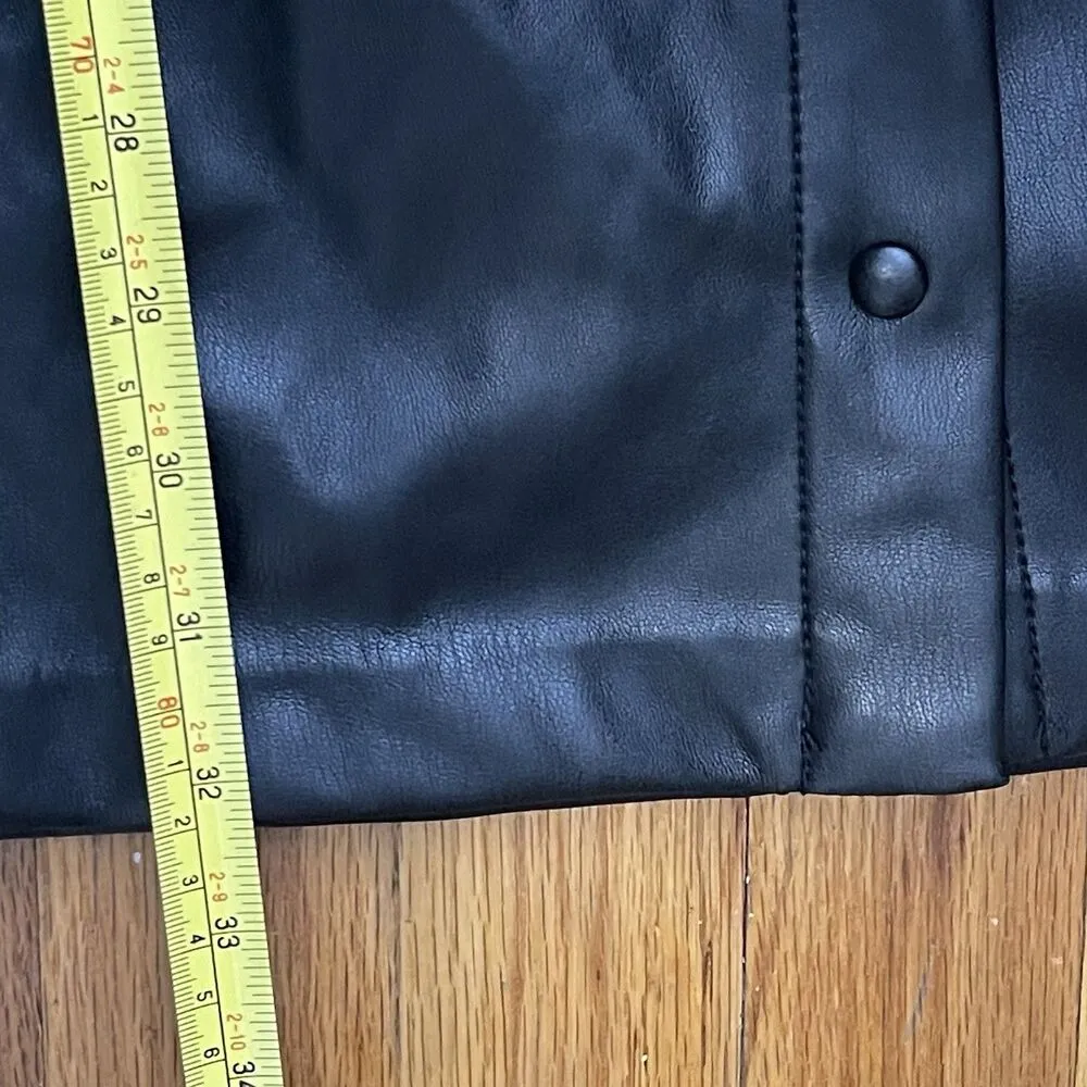 ABERCROMBIE & FITCH Faux Leather Dress Size Small‎ Tall Black NEW Rocker Band - Image 7