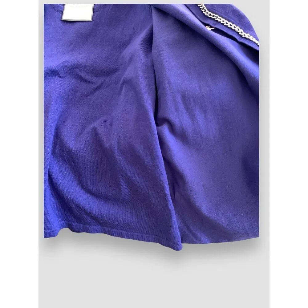 Sag Harbor Cardigan Cotton Blend 2in1 Soft Knit Comfort Pullover Purple XL NWT - Image 5