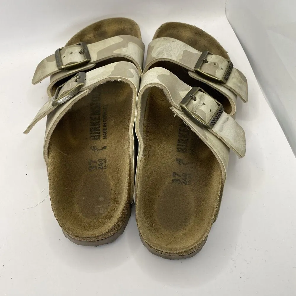 Birkenstock Arizona Desert Sand Camo Sandals Size EU 37 US‎ W6 Narrow - Image 6
