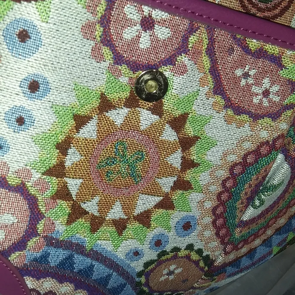 Fricaine Cloud Nine Satchel Jacquard Exotic Bag Series Purple - Image 13