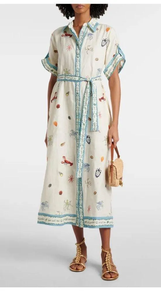 NWOT Alemais Embroidered White Maxi Dress Size 4 - Image 3