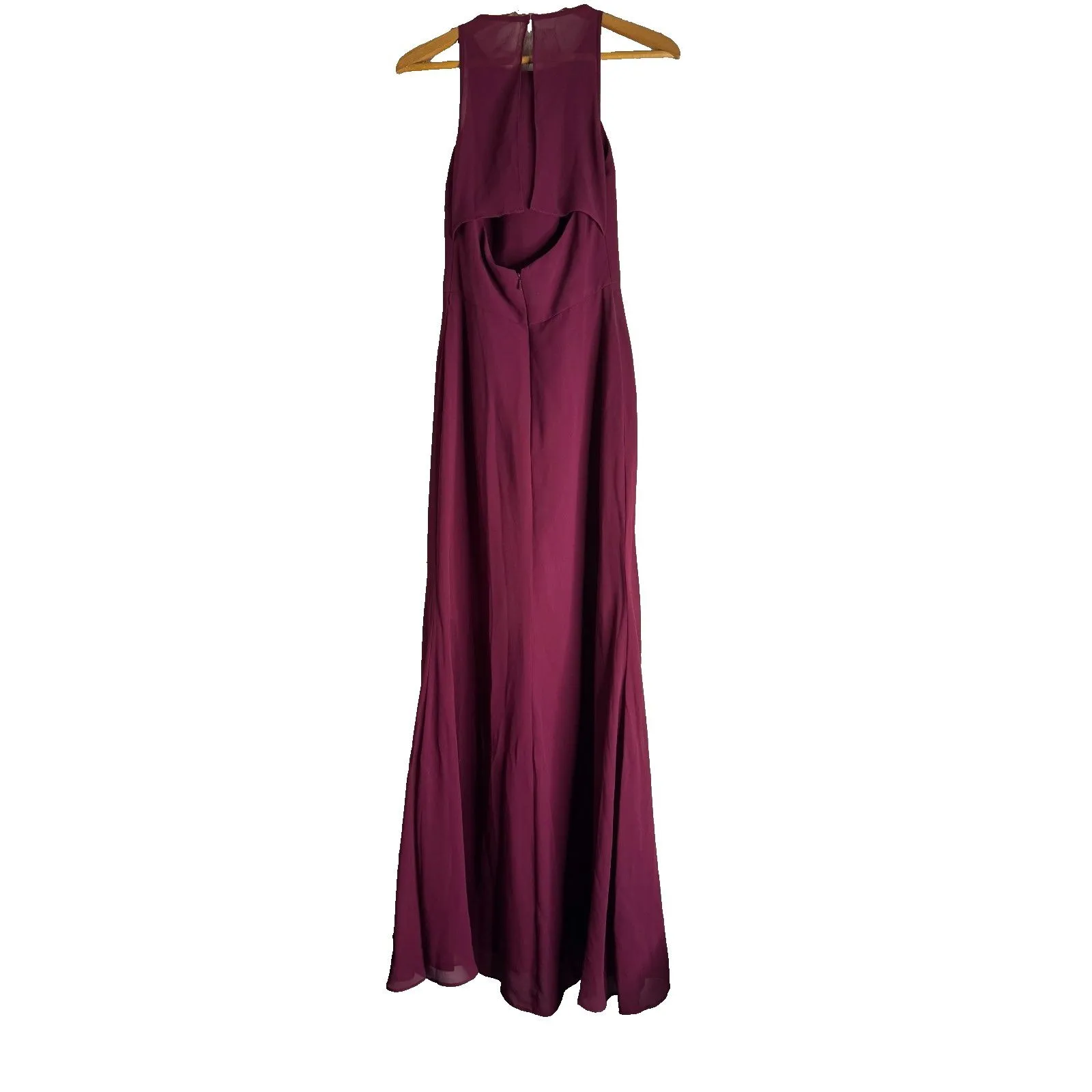 Hayley Paige Occasions Women Cocktail Dress Size 0 Maroon Formal Party Maid READ - Image 2