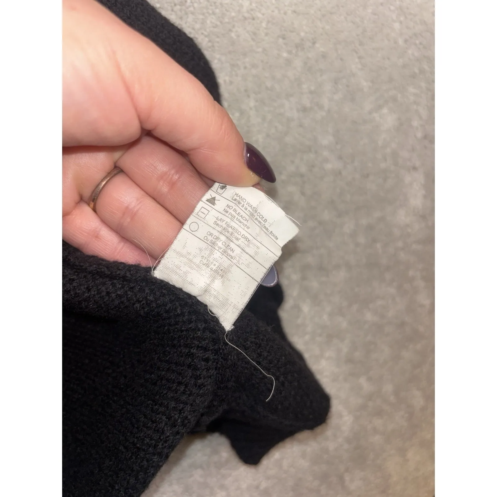 vince women's Medium black wool blend button-up Long cardigan Puff Sleeve - Image 9