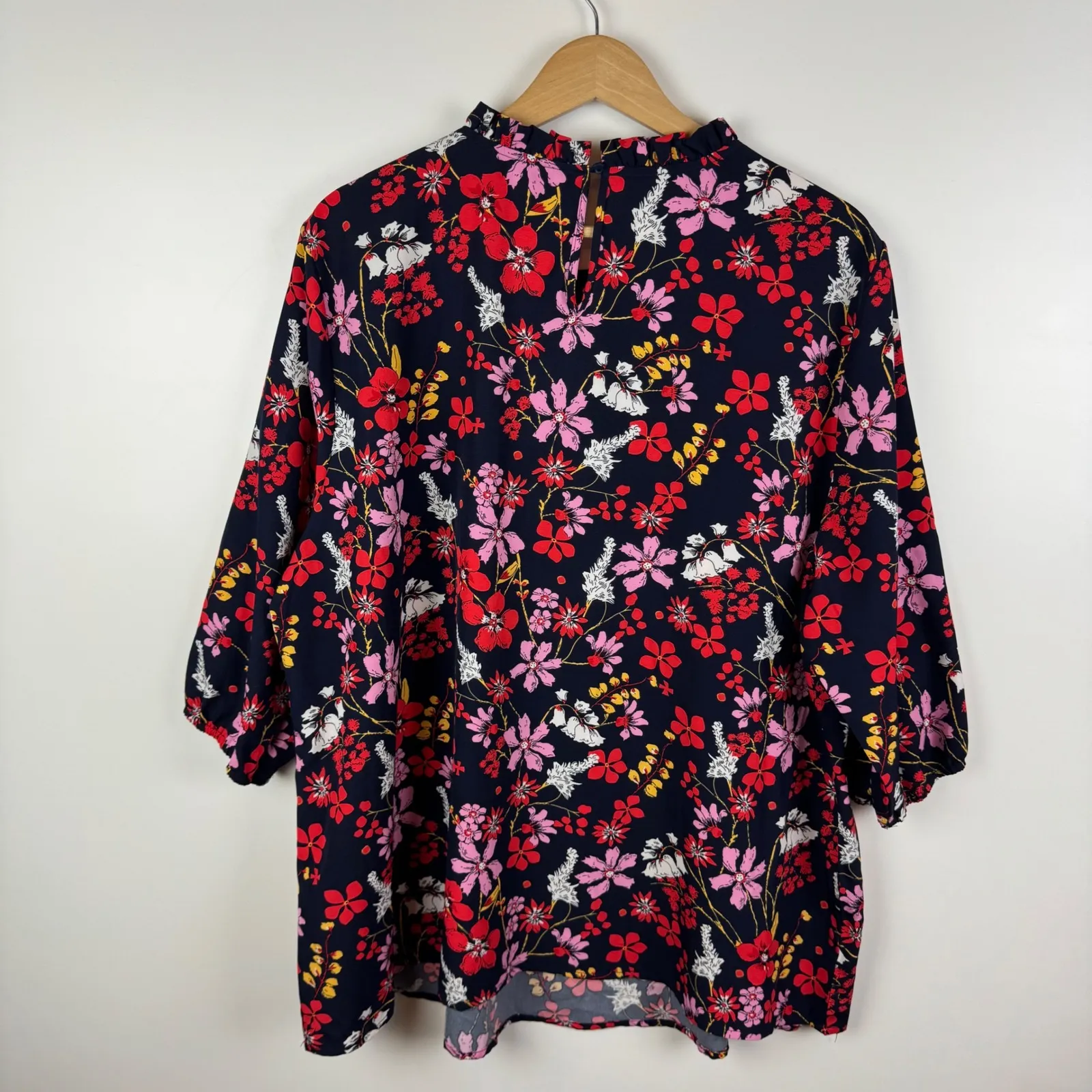 Bloomchic Floral Blouse Size‎ 18/20 Multicolor Lightweight Bloomcore Boho Office Red - Image 4