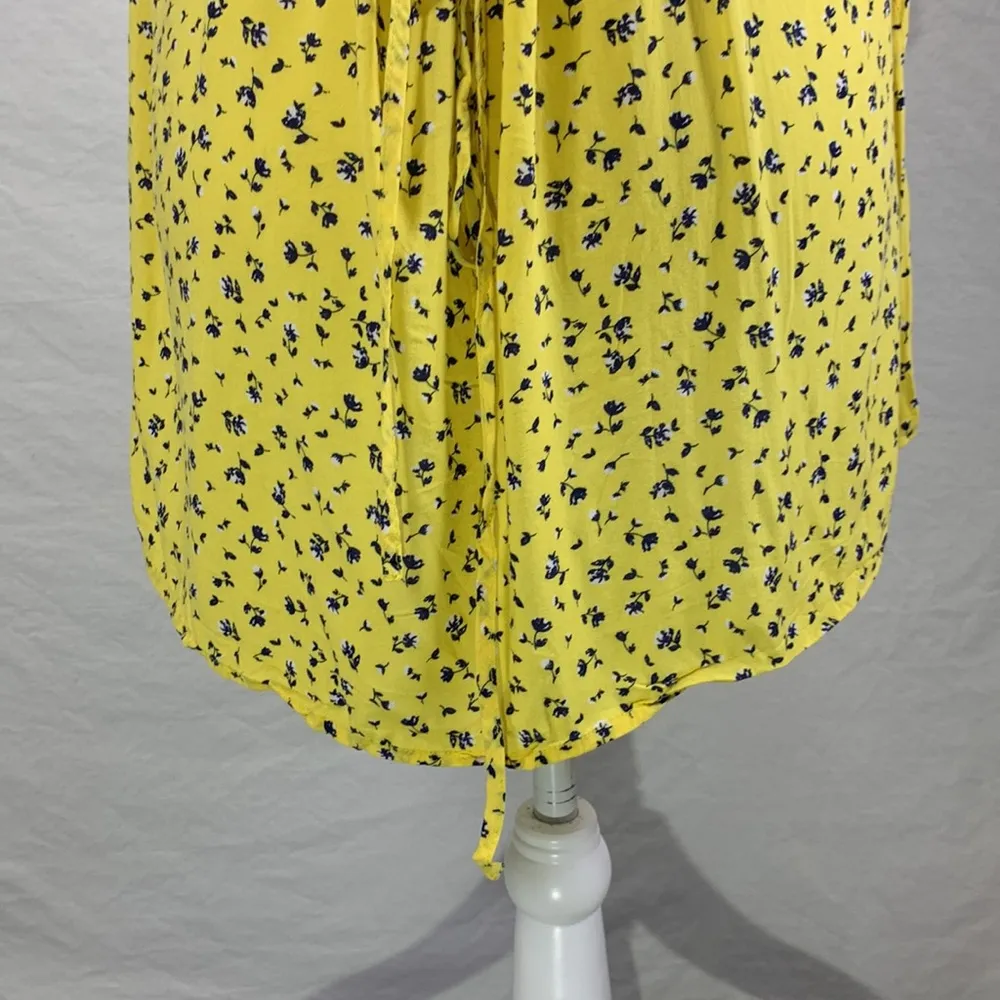 Challis Lace Up Back Yellow Floral Print Swing Cami Tank Top Size… - Image 9