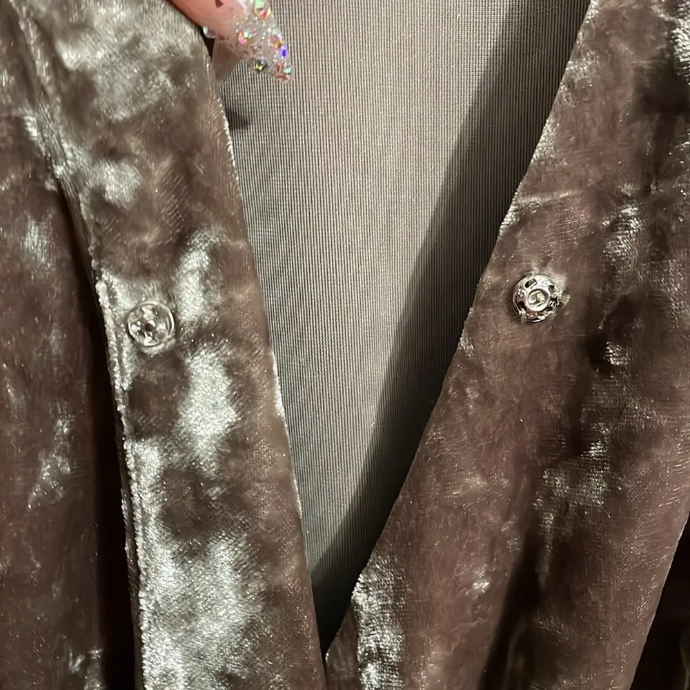 L'AGENCE Riley Crushed Velvet Wrap Dress Size XS/T - Image 9