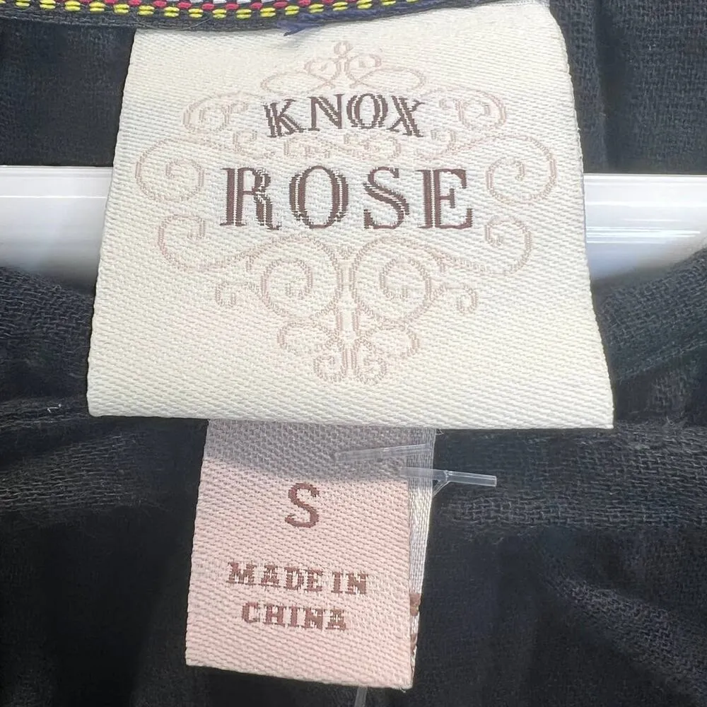 Knox Rose Gauze Romper Black Size S Half Sleeve Shorts Lined Cotton One Piece - Image 4