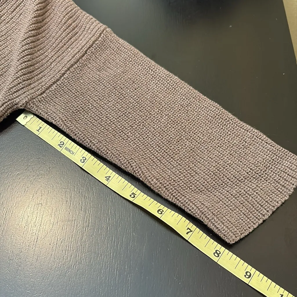 Express Women's Metallic Knit Taupe Brown V Neck Oversized Sweater Small Petite - Image 7