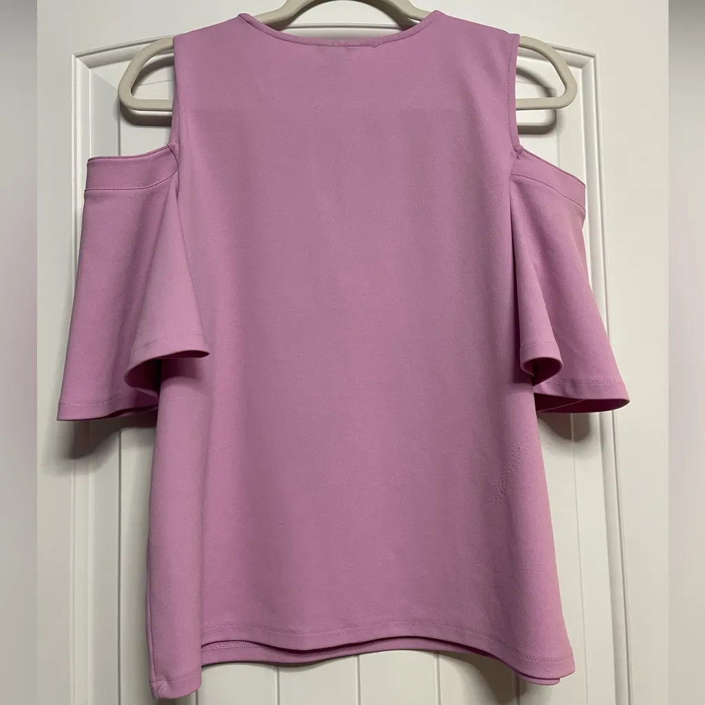 Ann Taylor Lavender Cold Shoulder Blouse - Image 2