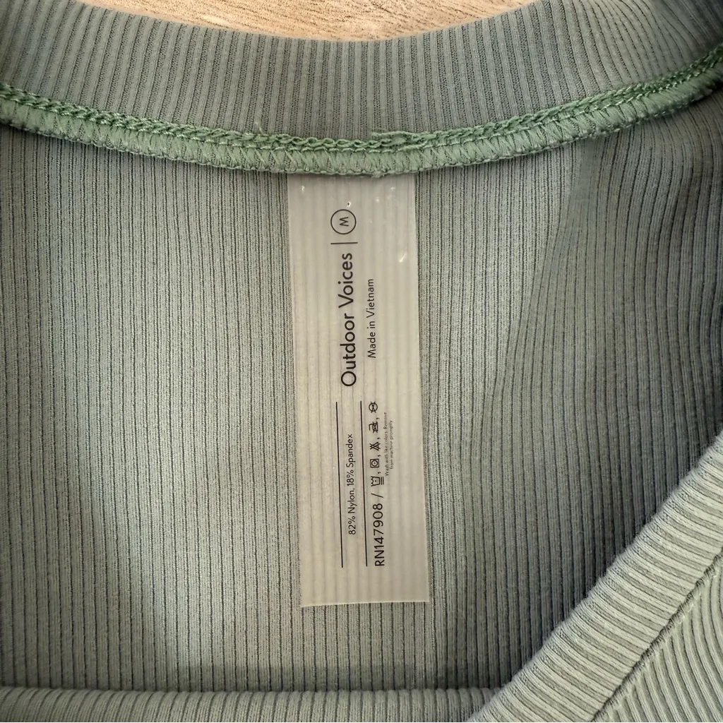 Outdoor Voices Green Ribbed Long Sleeve Top - Image 13