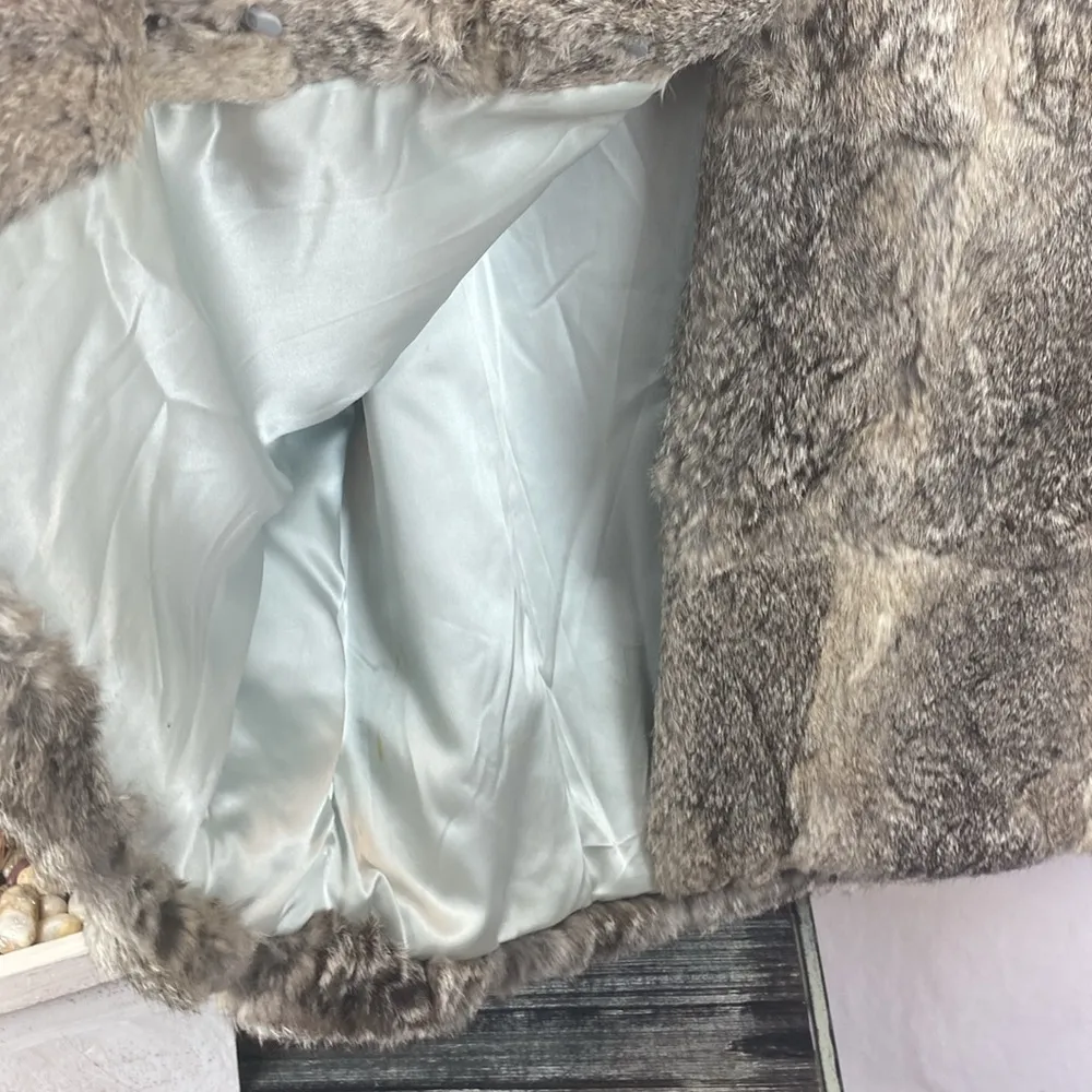 LUH Gray 100% Rabbit Fur Winter Coat M Size M - Image 3