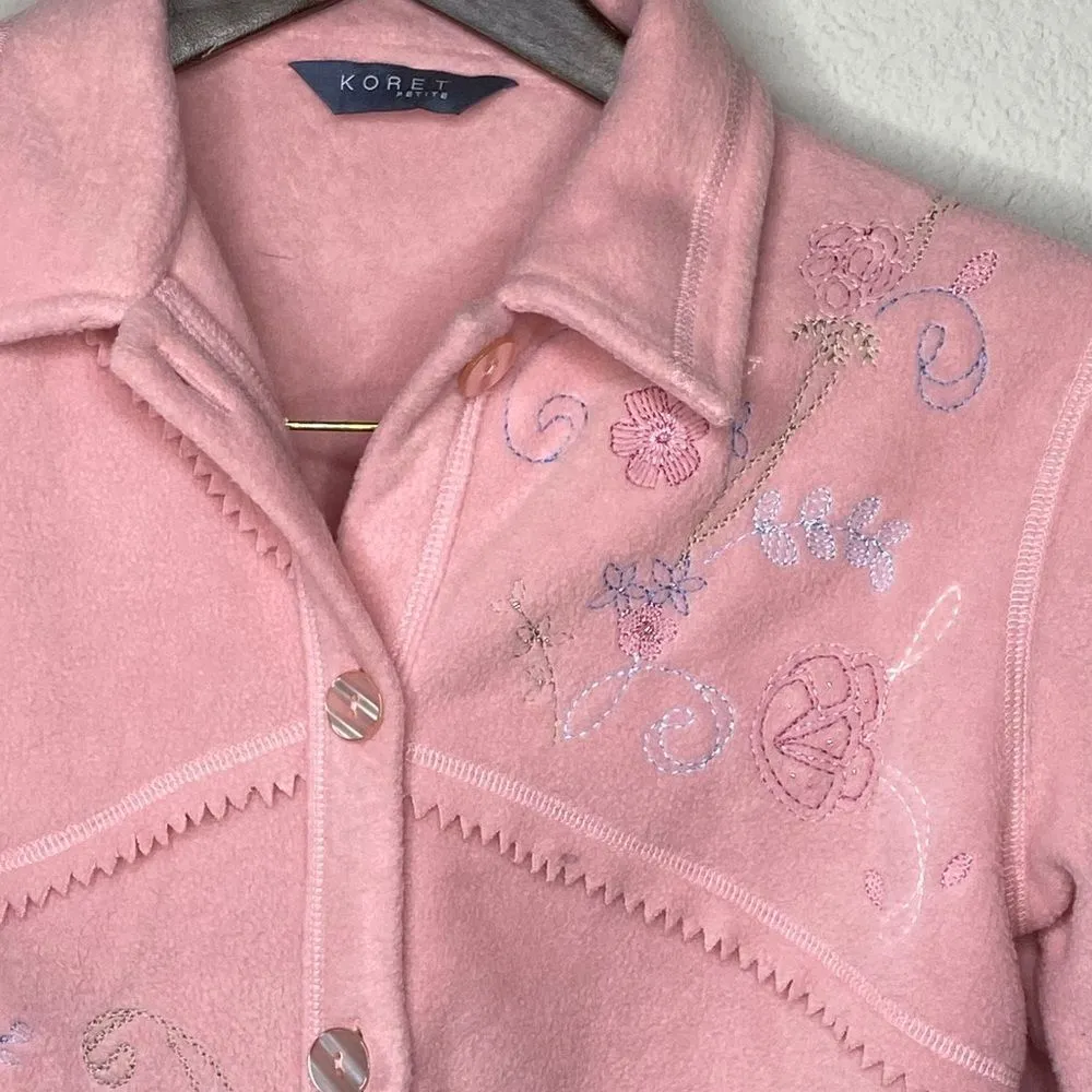 Vintage Koret Petite‎ Embroidered Jacket Pink - Image 6