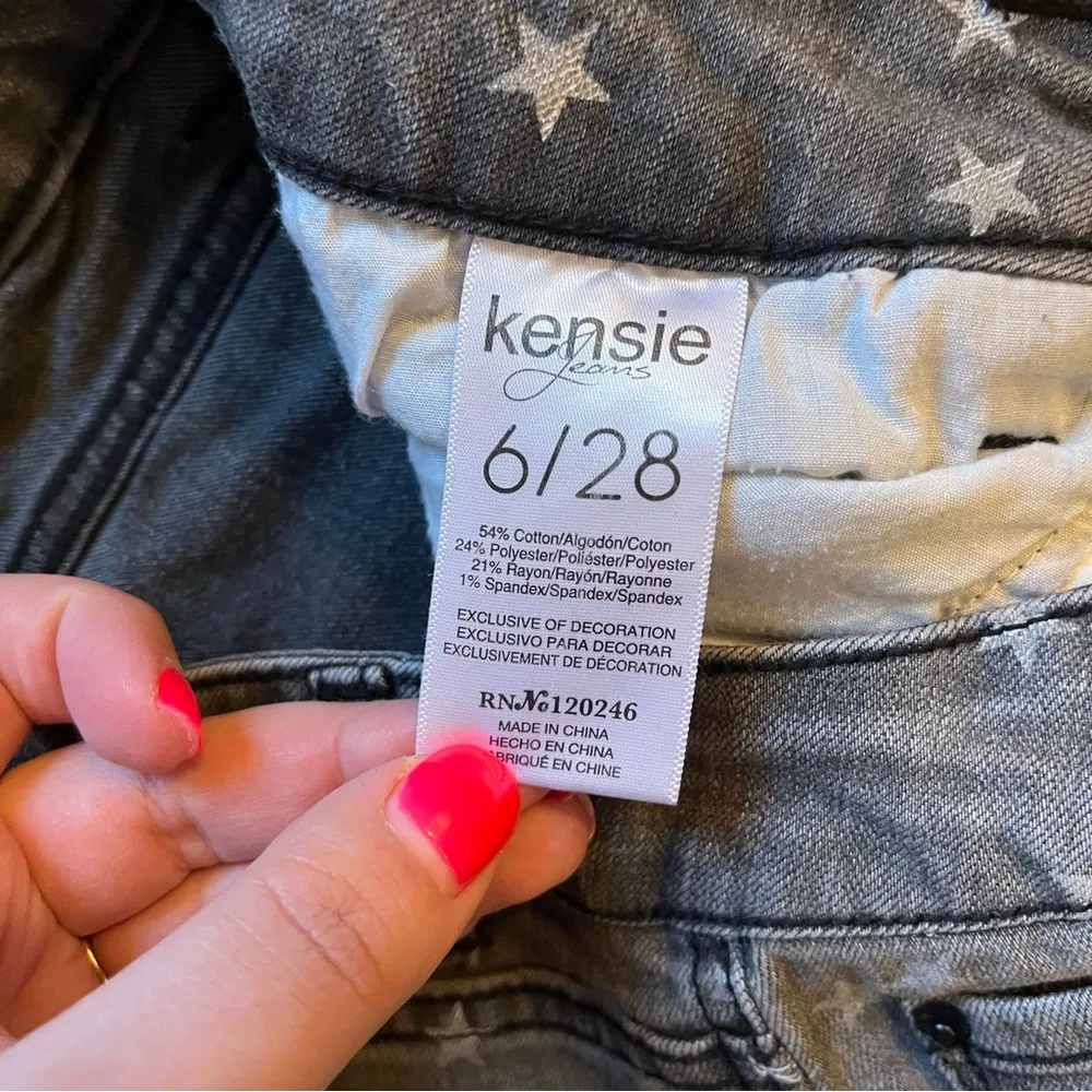 Kenzie Star Patterned Gray Jeans size 6 / 28 - Image 5