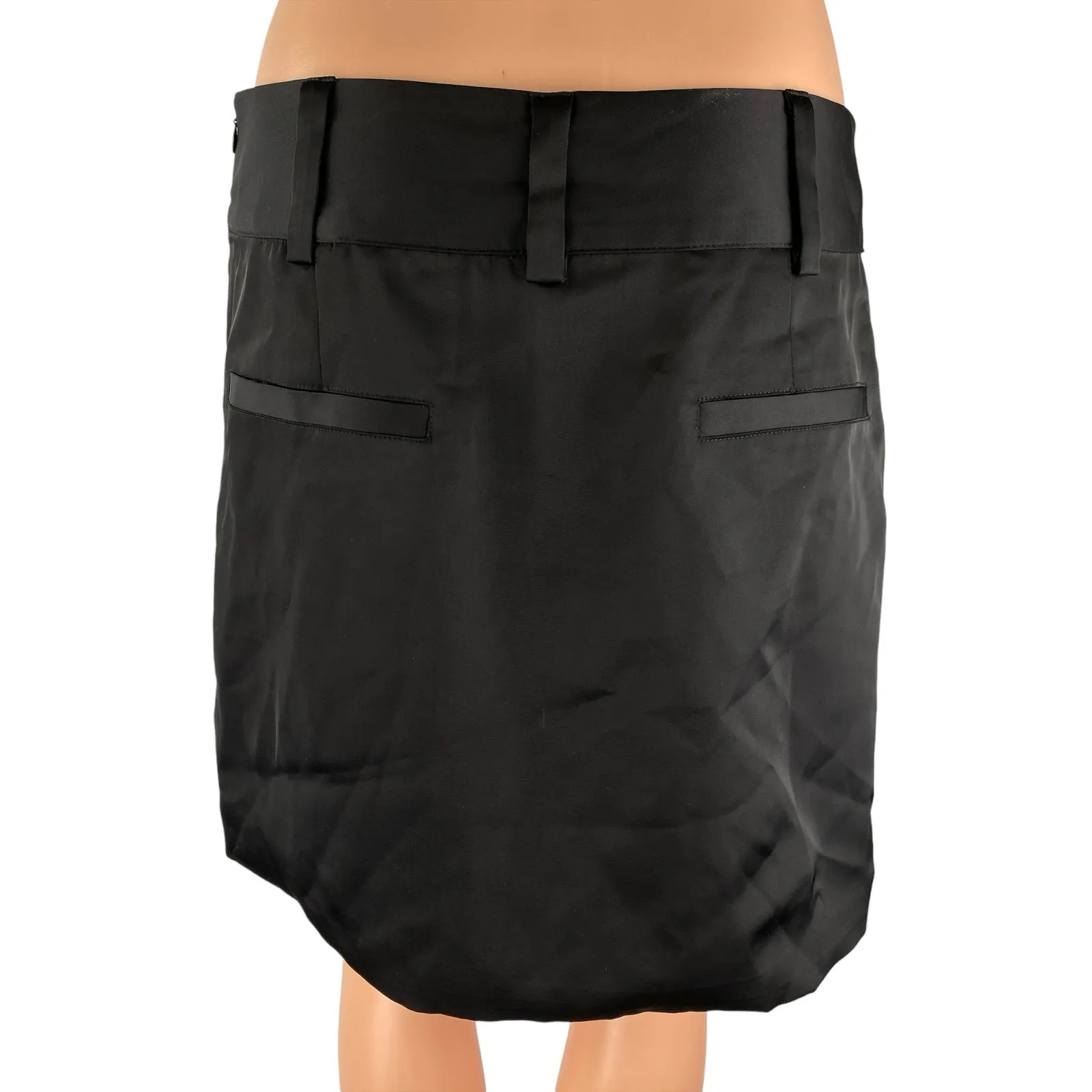 NEW Cotton Candy LA Womens Black Draped Folded Mini Asymmetrical Wrap Skirt Sz L - Image 2