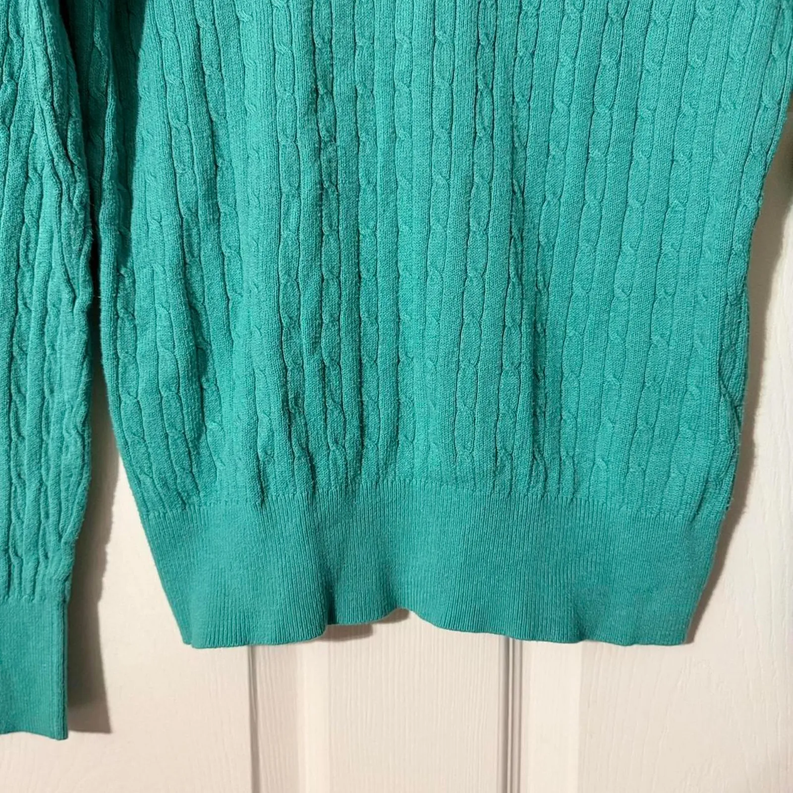 Teal Cable Knit Sweater - Image 4