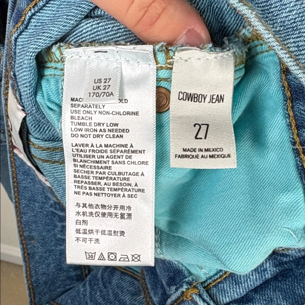 BDG Urban Outfitters Cowboy Jeans Women’s Size 27 Teal Blue High Rise Straight - Image 6