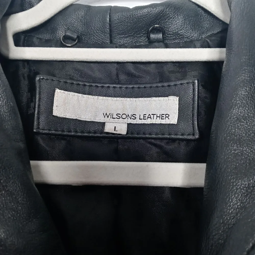 Wilson Leather black leather jacket size large - Image 3
