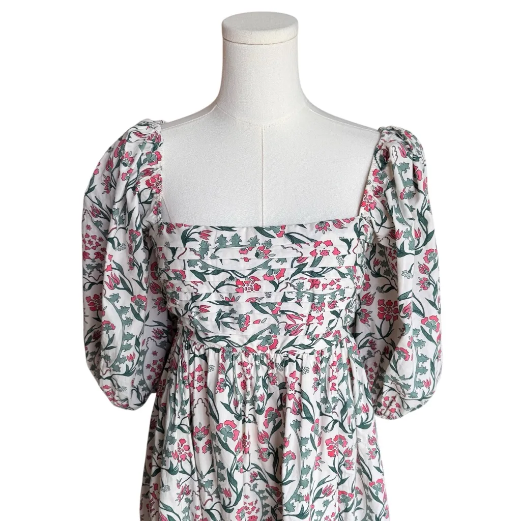 Abercrombie - Emerson Poplin Puff Sleeve Mini Dress Floral Print Sz MT - Image 3