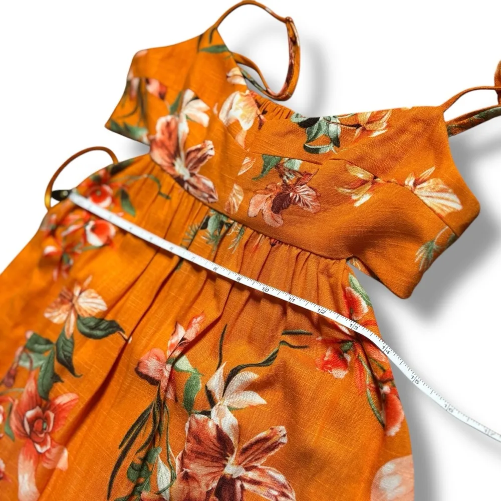 NWT O.P.T. Tuckernuck Orange Yellow Floral Midi Dress - Image 7