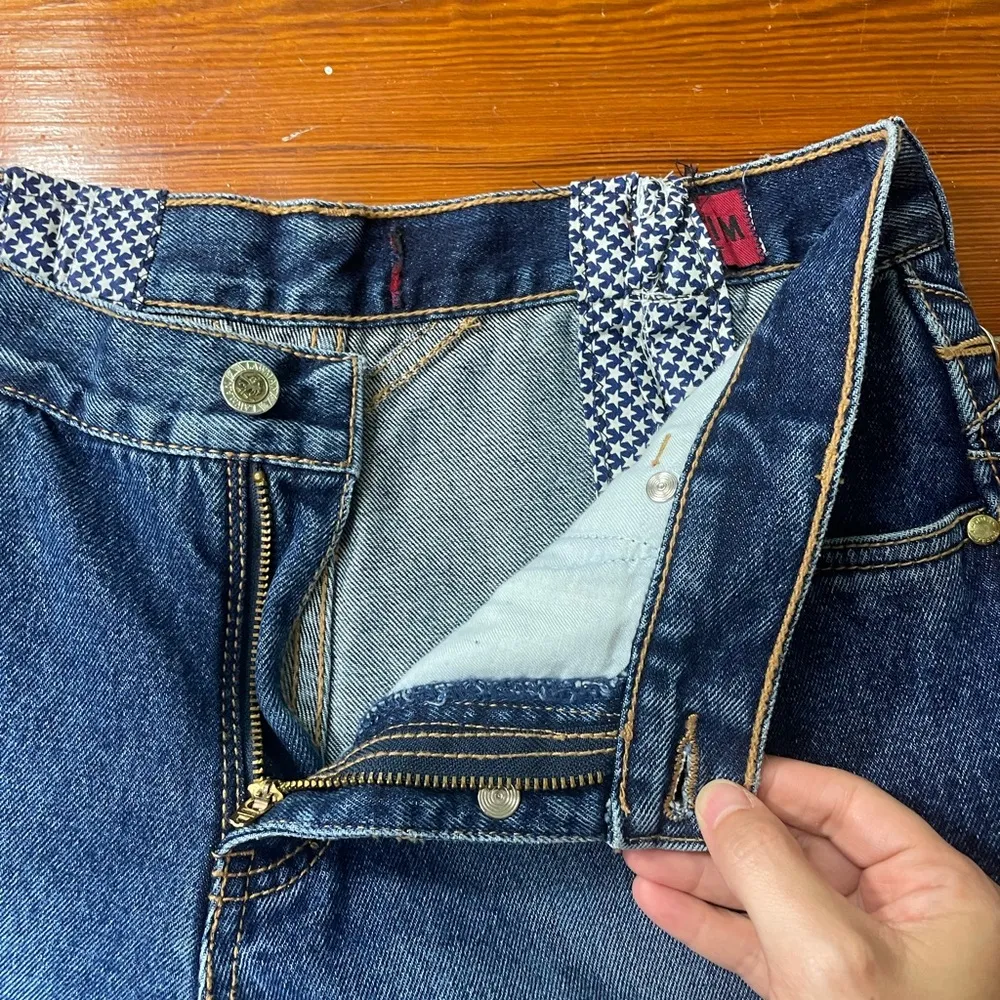 Vintage Lawman Western Denim Button & Stitch Rodeo Star Accented Jeans Sz 32 - Image 12