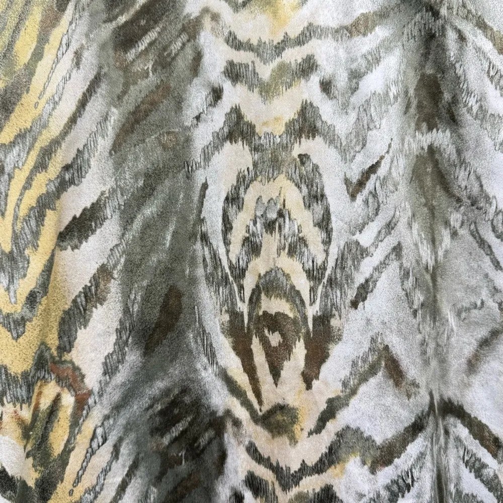 Chico’s Olive Gold Bronze & Ivory Animal Striped Button Front Jacket Size 1/M - Image 8