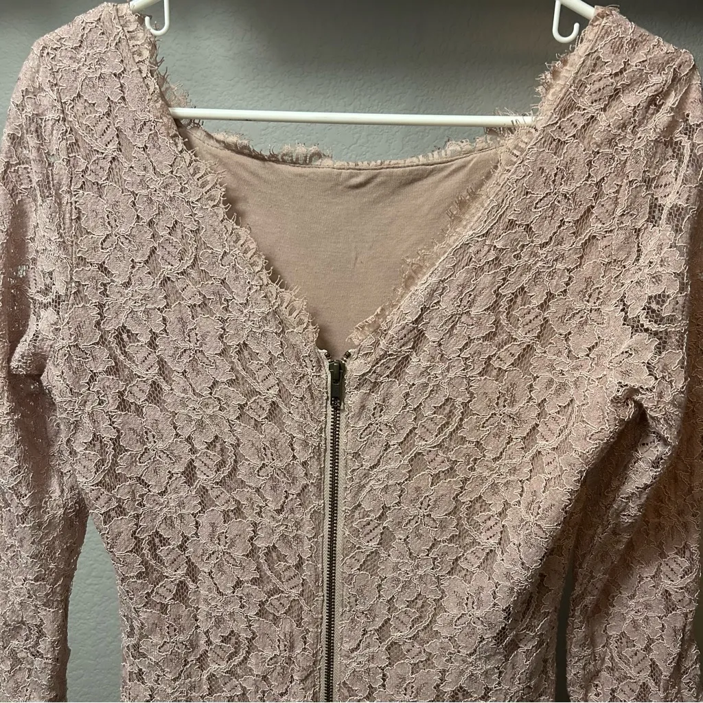 Diane Von Furstenberg Zarita Lace Sheath Dress Nude SIZE 14 - Image 6