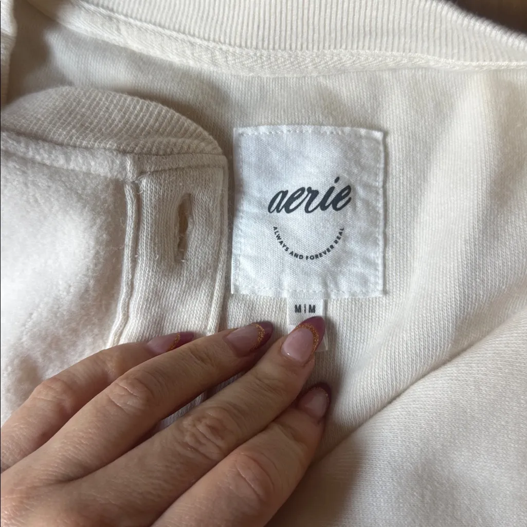 Aerie Cream Henley Top - Image 2