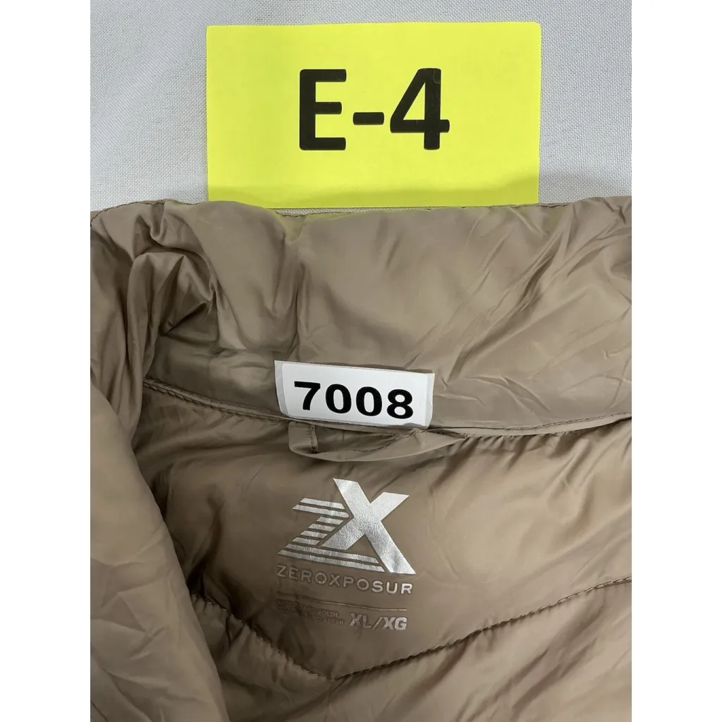 Womans Excellent Condition Zeroxposur Quilted Puffer Vest XL Tan Lightweight - Image 3