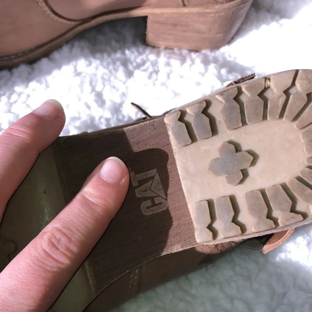 Caterpillar Women's Kersten Ankle Leather Bootie P309184 Taupe Peep Toe - Image 8