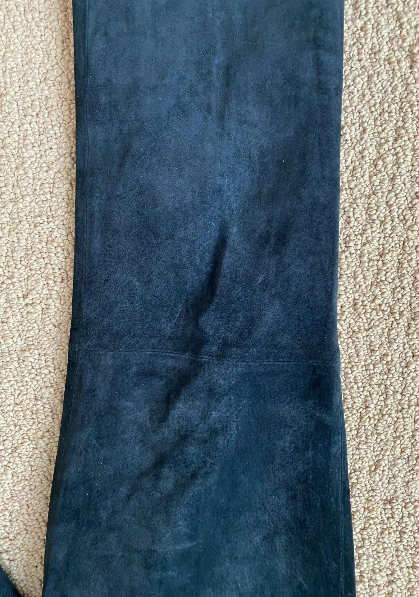 Black Y2K Suede Straight Leg Pants - Image 8