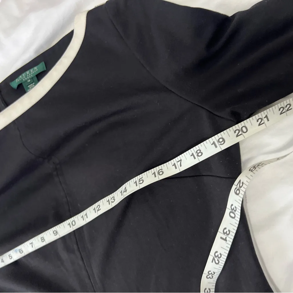 Ralph Lauren women’s  Black and Cream Long Sleeve Dress 16 - Image 8