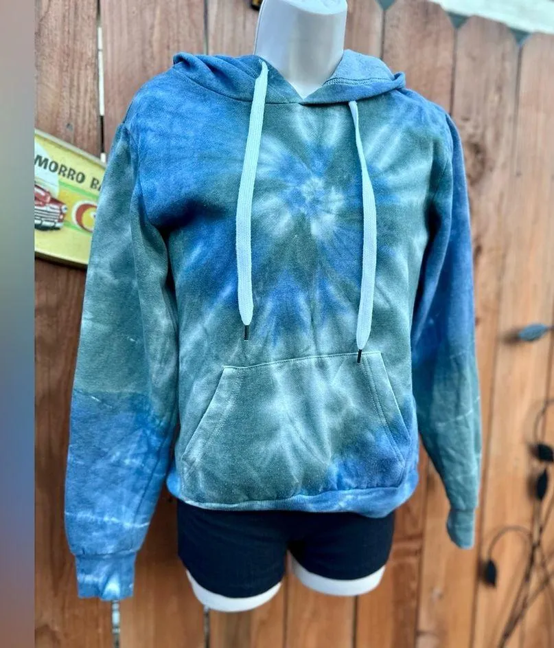 Blue Tye Dye Hoodie Size XS - Image 2