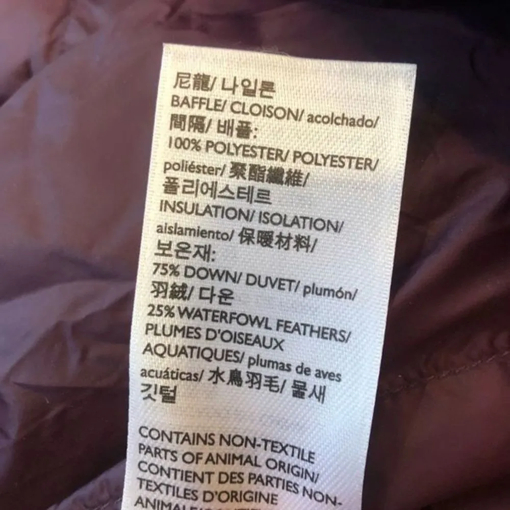 EDDIE BAUER LUNA PEAK Burgundy Quilted Down Hooded Parka Size XL NWT LAST ONE!! - Image 8