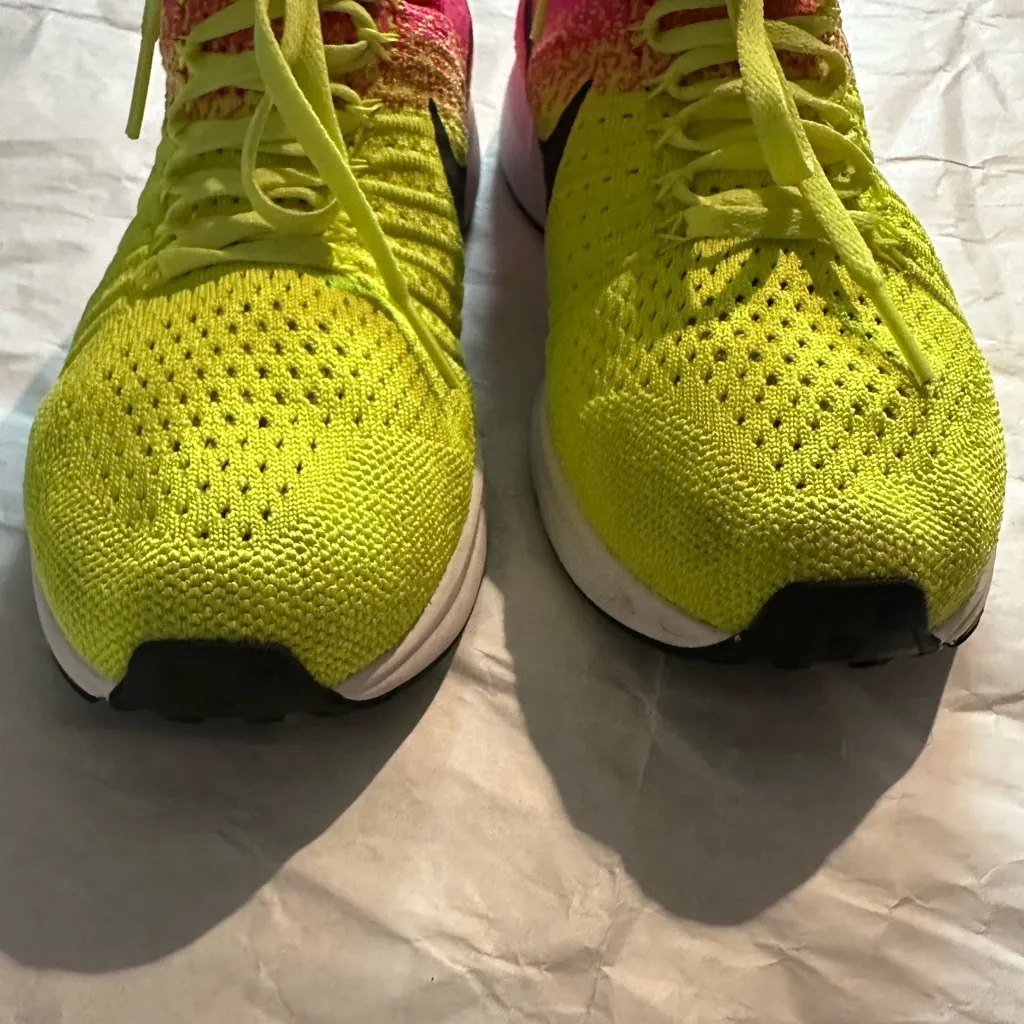 Nike Bright Pink and Lime Green Sneakers - Image 9