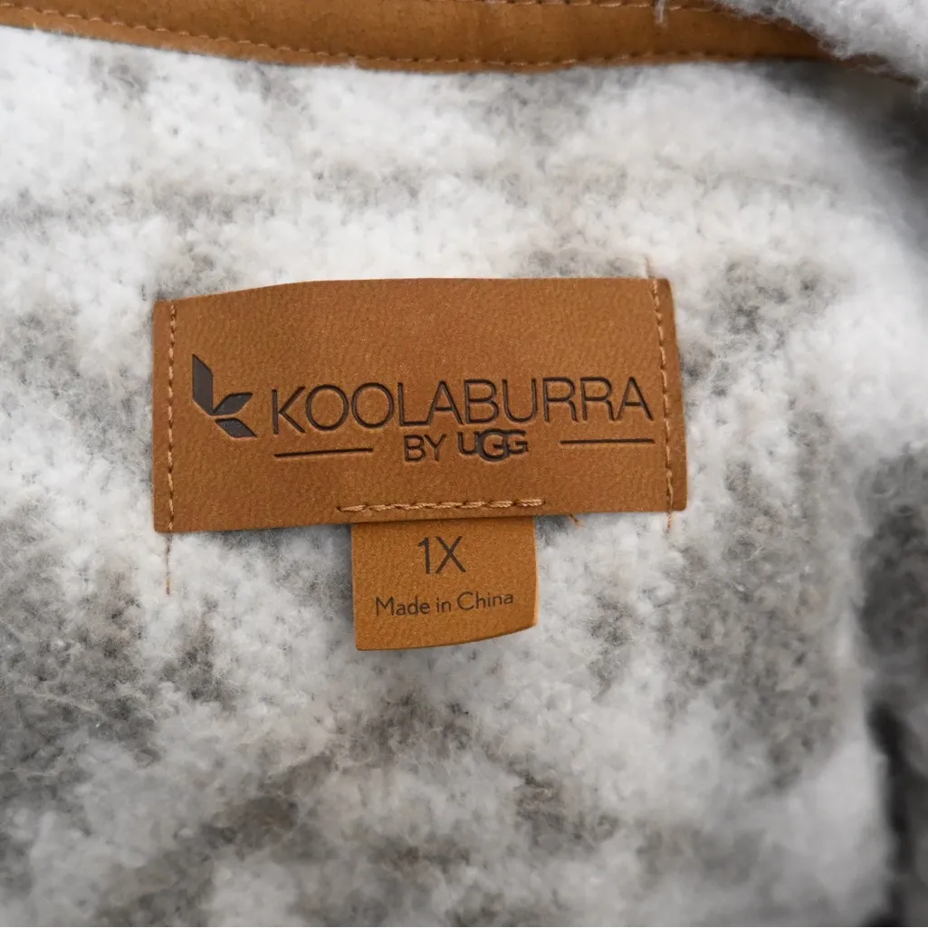 Koolaburra by Ugg Women's 1X Tribal Print Sherpa Hooded Vest Gray - Image 7