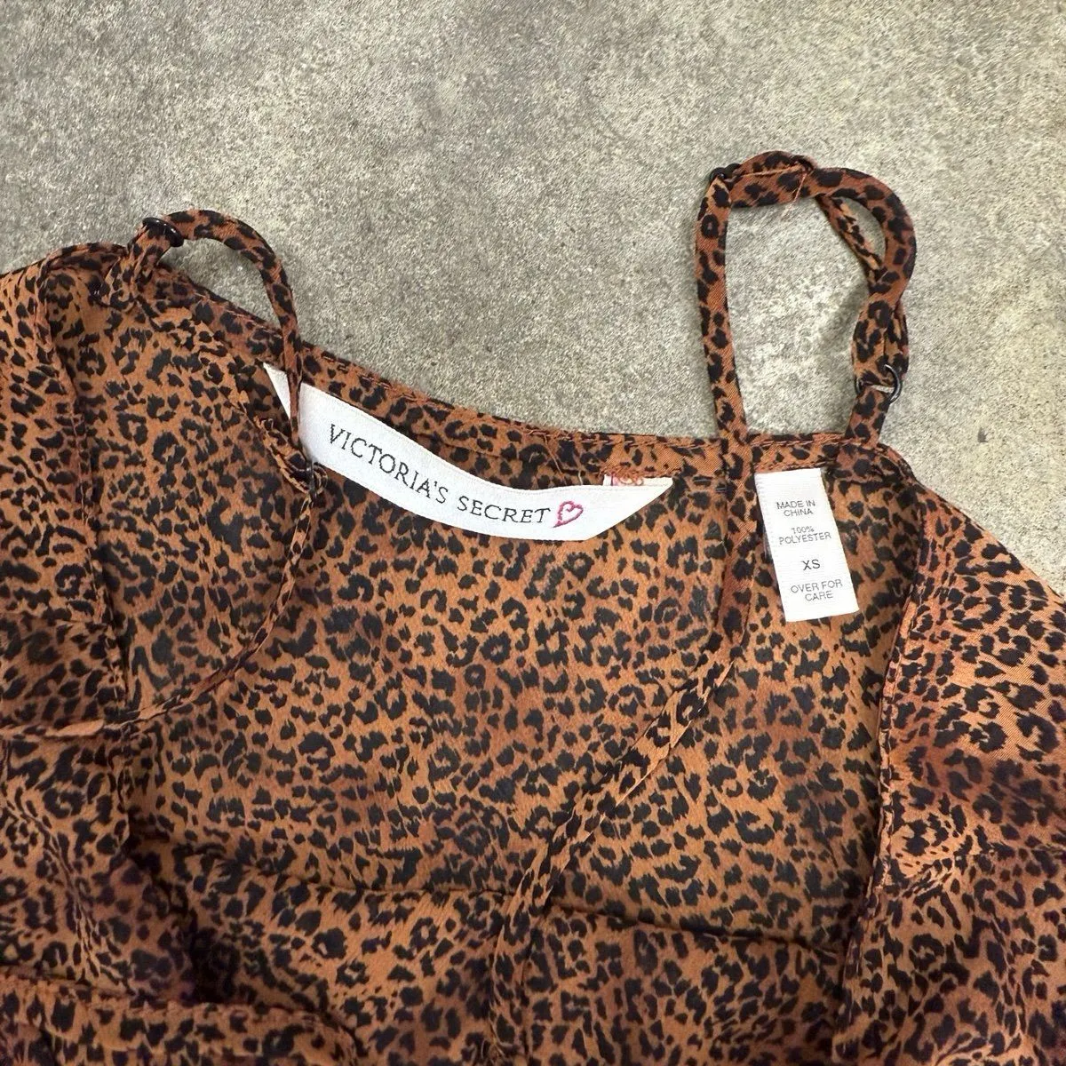 Vintage y2k Victoria’s Secret cheetah leopard sheer chiffon slip dress - Image 4