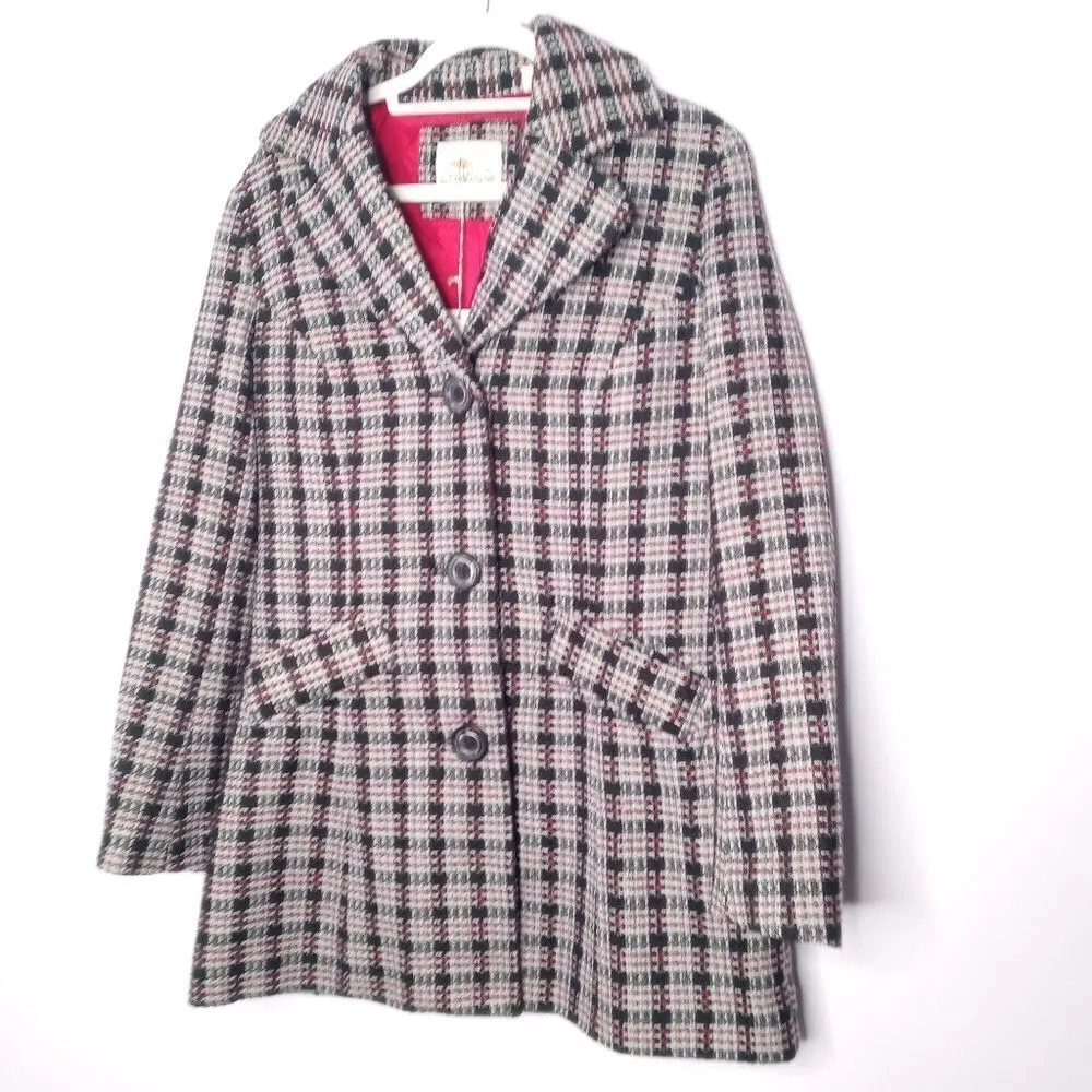 Bob Jimley Aka checked button down heavy coat Red Size M - Image 6