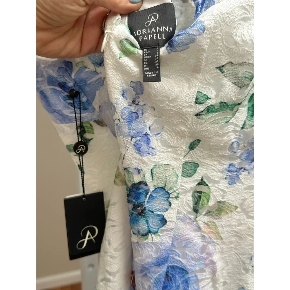 NEW NWT Adrianna Papell Printed Jacquard Sheath Mini Dress size 2 - Image 7