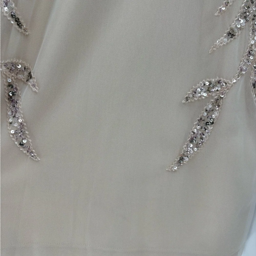 adrianna papell Embellished Mesh Sequin Cocktail wedding Formal Gown dress 2 NWT - Image 9