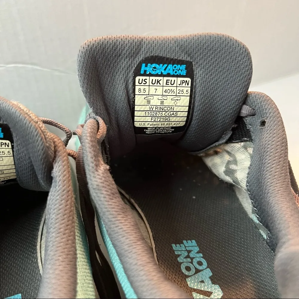Hoka One One Rincon Women’s Charcoal Gray, Aqua Sky Trainer Sz 8.5 Used See Dsx - Image 13