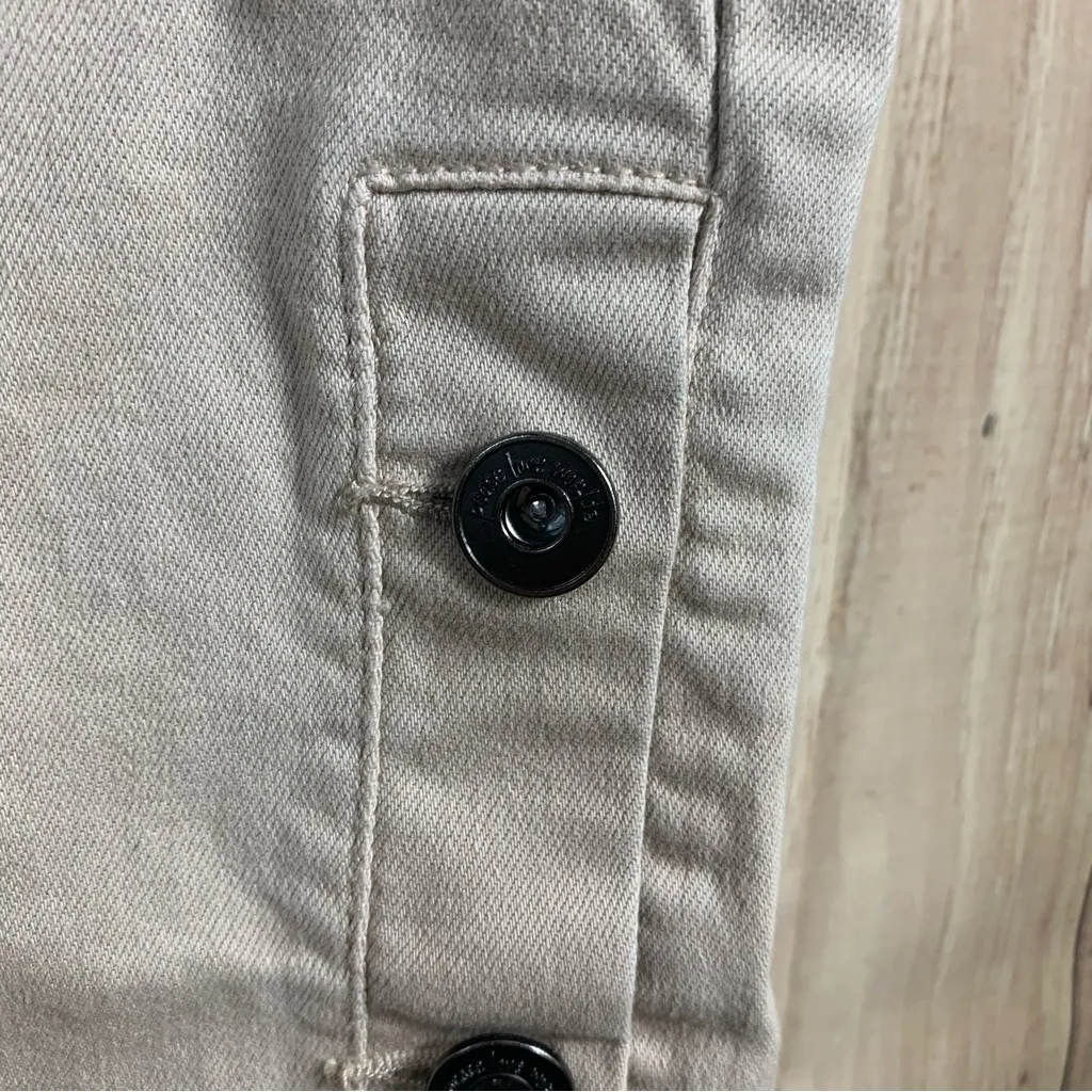 Peace Love World Tan Pants with Red Stitching - Image 3