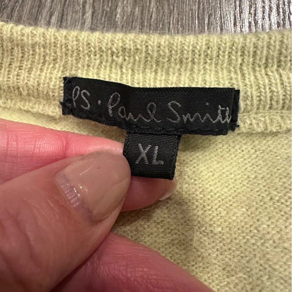 Paul Smith Women's Sweater XL Thin Angora Lambswool Crew Neck Soft Made in Italy Yellow - Image 2