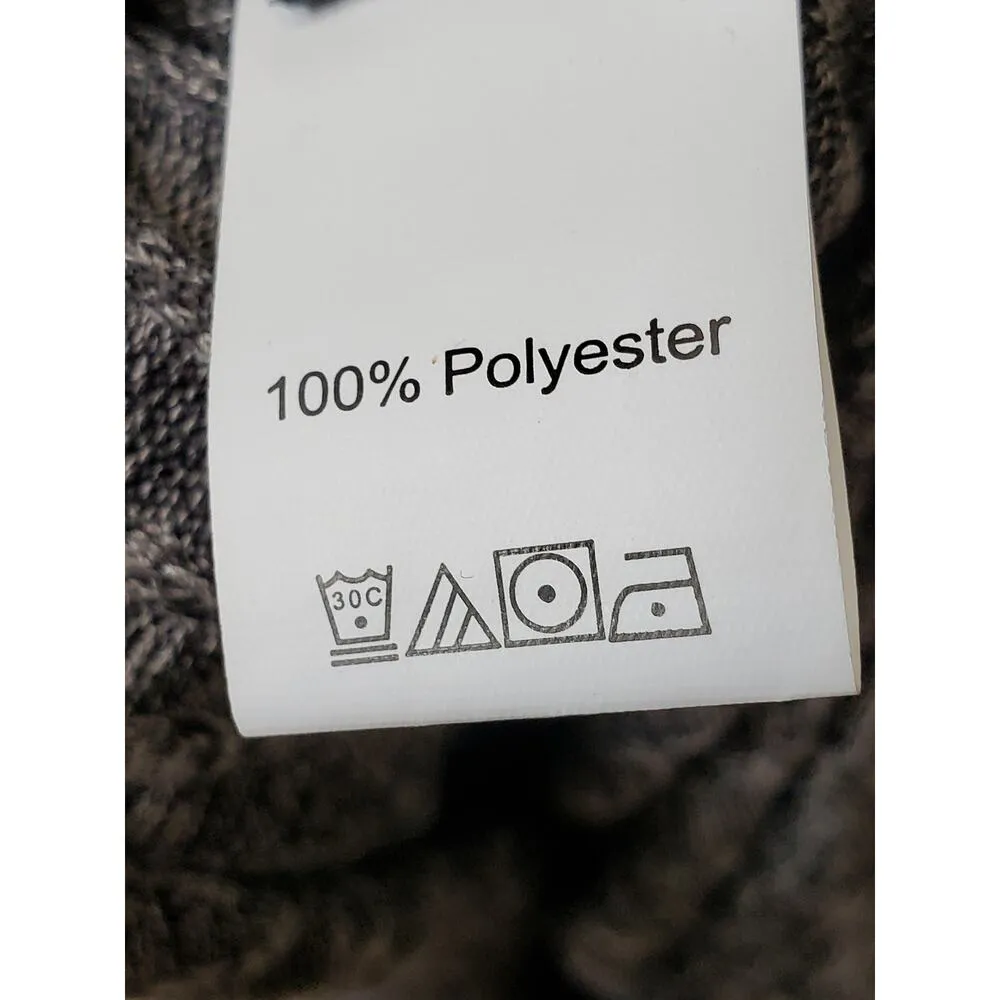 SHEIN Sweater Dress Womens Medium Gray Ribbed Knot Waist Wrap Front Boat Neck - Image 6