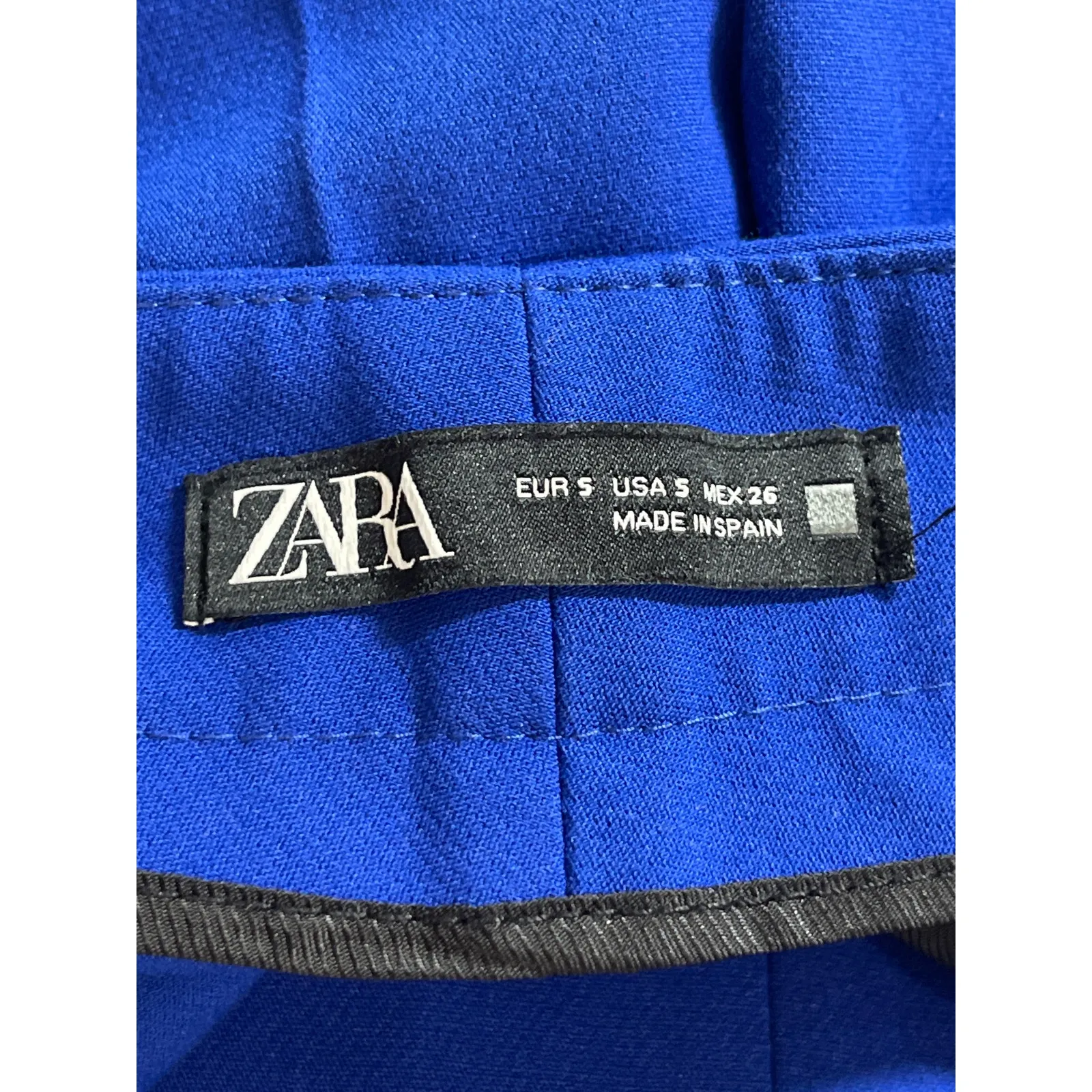 Zara Women's Blue High Waisted Straight Leg Slim Fit Trousers Dress Pants Size S - Image 5