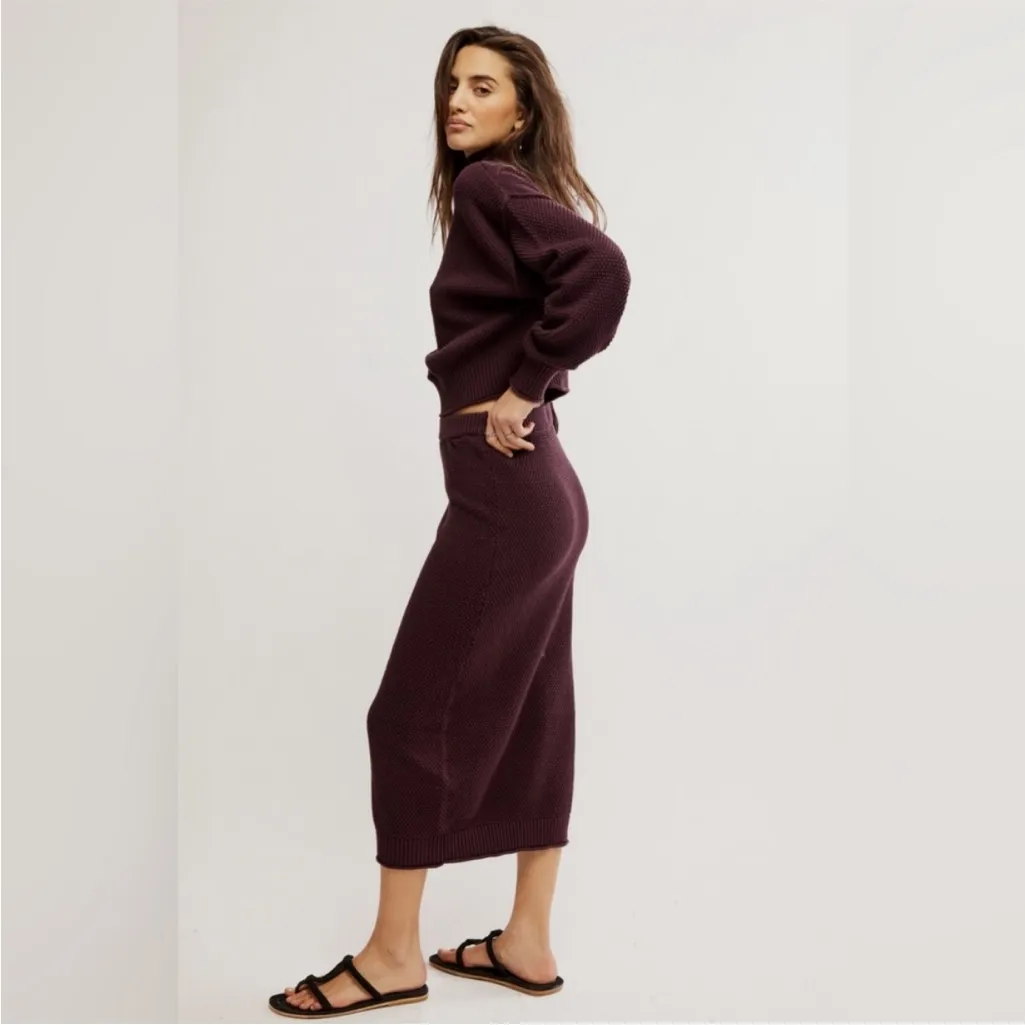 Free People Hailee Sweater Skirt Set in Vintage Wine M - Image 10